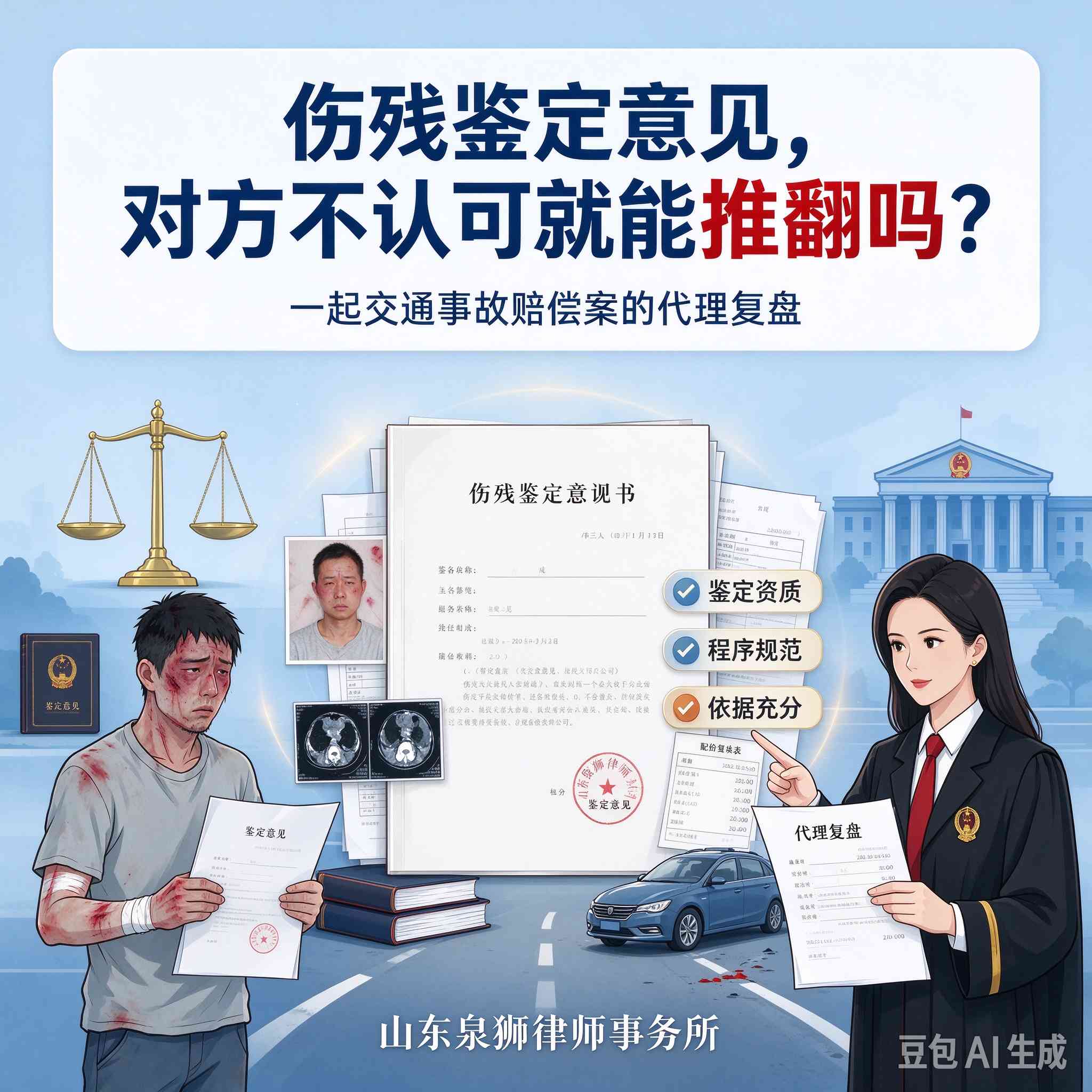 伤残鉴定意见，对方不认可就能推翻吗？——一起交通事故赔偿案的代理复盘